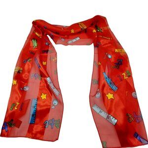 Scarf Red Teachers Bus Ruler Abc  13" X 59"